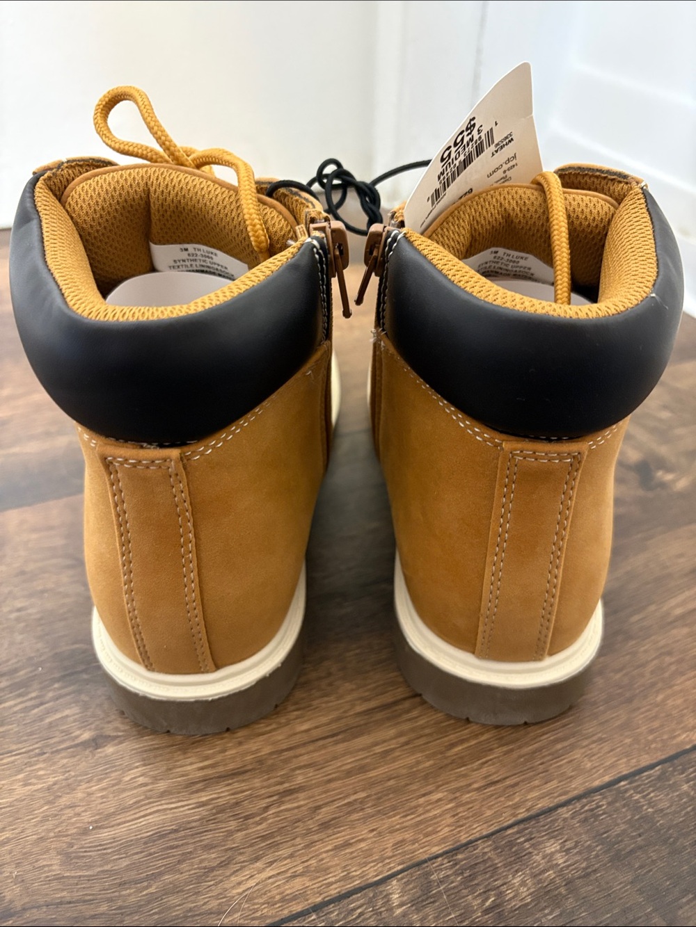 NWT Thereabouts Honey Tan Lace-Up Side Zipper Ankle Boots Size 3 - Picture 7 of 12
